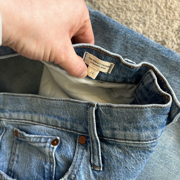 Madewell The Perfect Vintage Straight Jeans Light Wash Size 32 - Picture 8 of 10